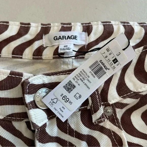 New with tags! Garage Retro 70s Wavy Print Bootcut Pants Size 3 - Picture 8 of 9